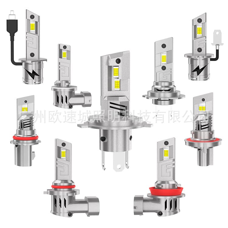 Hot Selling Cross-Border Car LED Headlight Bulbs H1 H3 H7 H4 9005 9006 H11 Fan Plug-and-Play Headlights