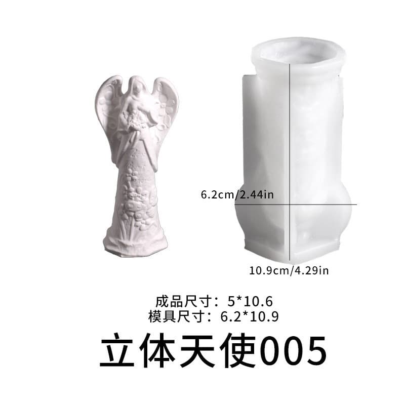 European Style Praying Angel Girl Aromatherapy Candle Silicone Mold 3D DIY Wings Fairy Gypsum Ornament Wholesale
