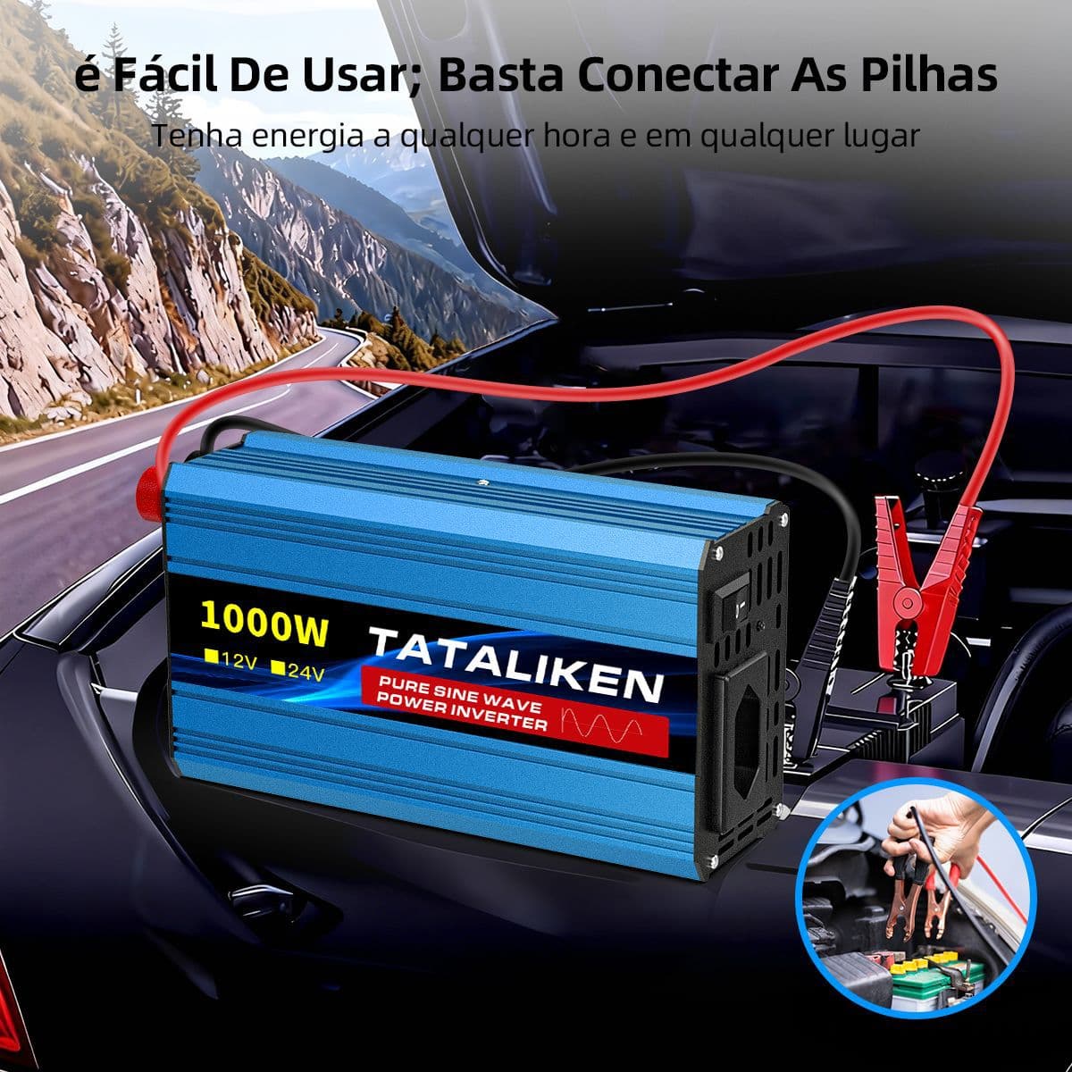 Cross-Border Supply Pure Sine Wave 400W/1000W Car/Home Inverter 12V-24V to 110-220V