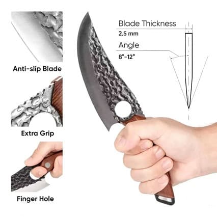 Amazon Hot Selling Chef Knife Kitchen Knife BBQ Knife Butcher Knife Boning Knife Outdoor Knife Camping Meat Cutting Tool