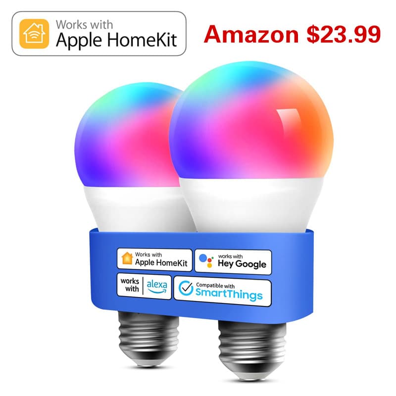 Homekit MFi certified, Apple phone Siri voice control WiFi smart globe bulbs, scan code to connect.