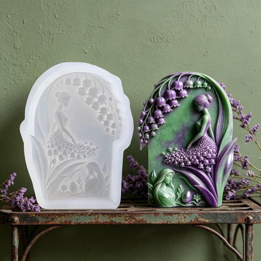 Flower Girl Silicone Mold DIY Relief Portrait Aromatherapy Candle Plaster Craft Soap Mold
