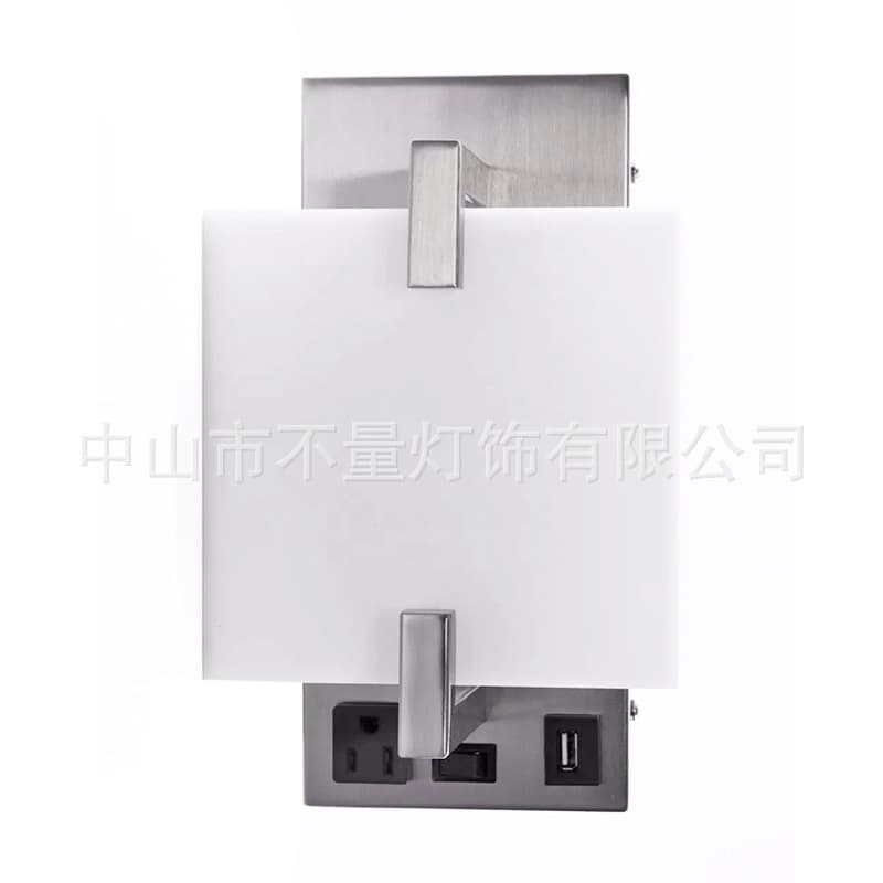 Red Rood Inn American Style Wall Lamp Modern Minimalist Bedside Lamp with Outlet and USB Nordic Hotel Room