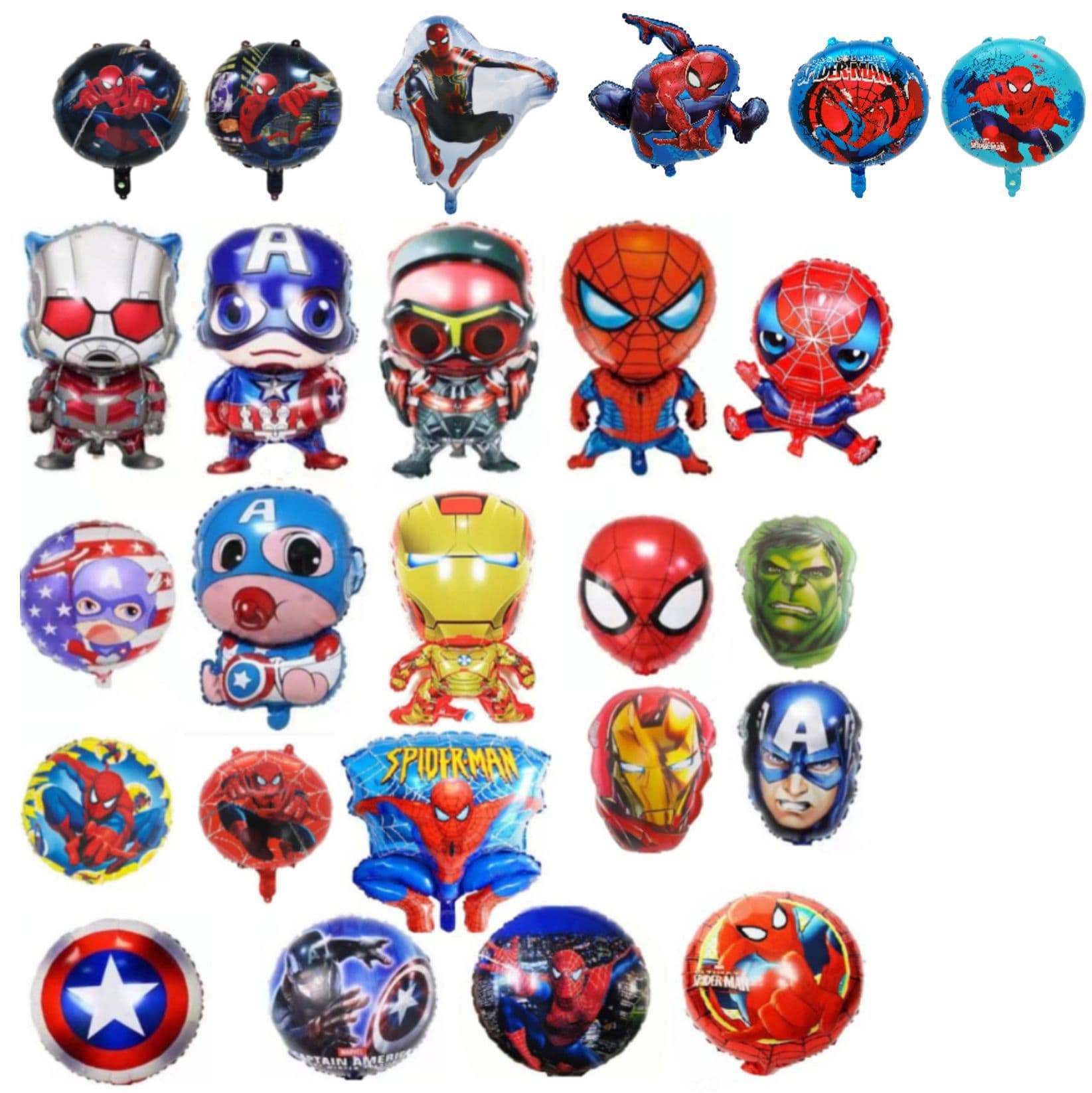 Avengers Aluminum Foil Balloon Captain America Iron Man Spider-Man Ant-Man Falcon Birthday Party Decoration Ball