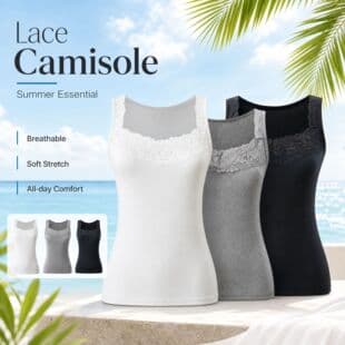 Lace Camisole Women's Summer Outerwear Slimming Sleeveless Anti-Wardrobe Malfunction