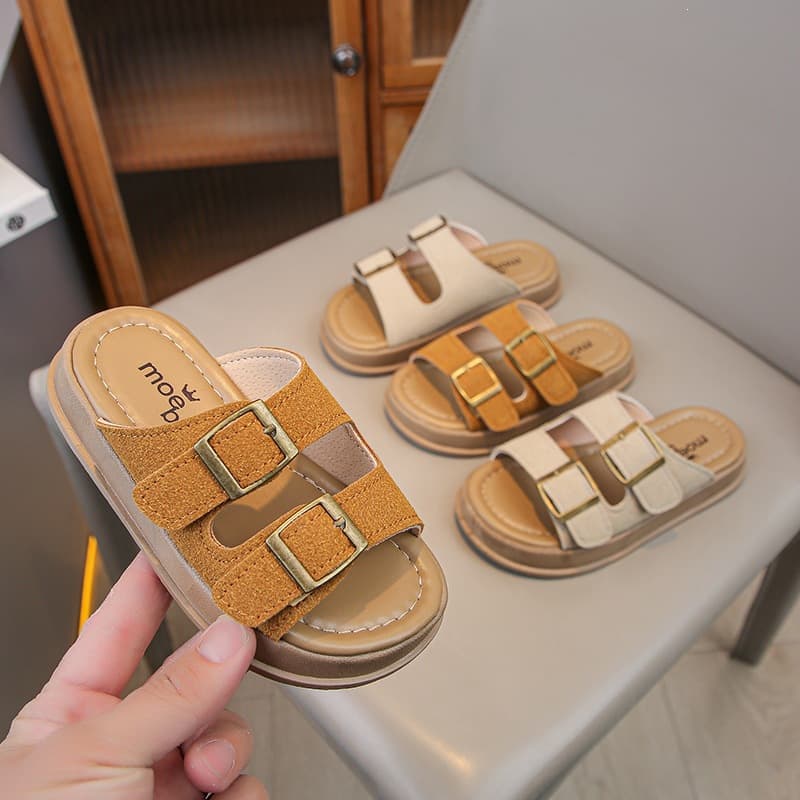 2026 Summer New Children's Sandals, Kids' Slide Sandals with Metal Buckle, Toddler Beach Sandals, Boys' and Girls' Thong Sandals