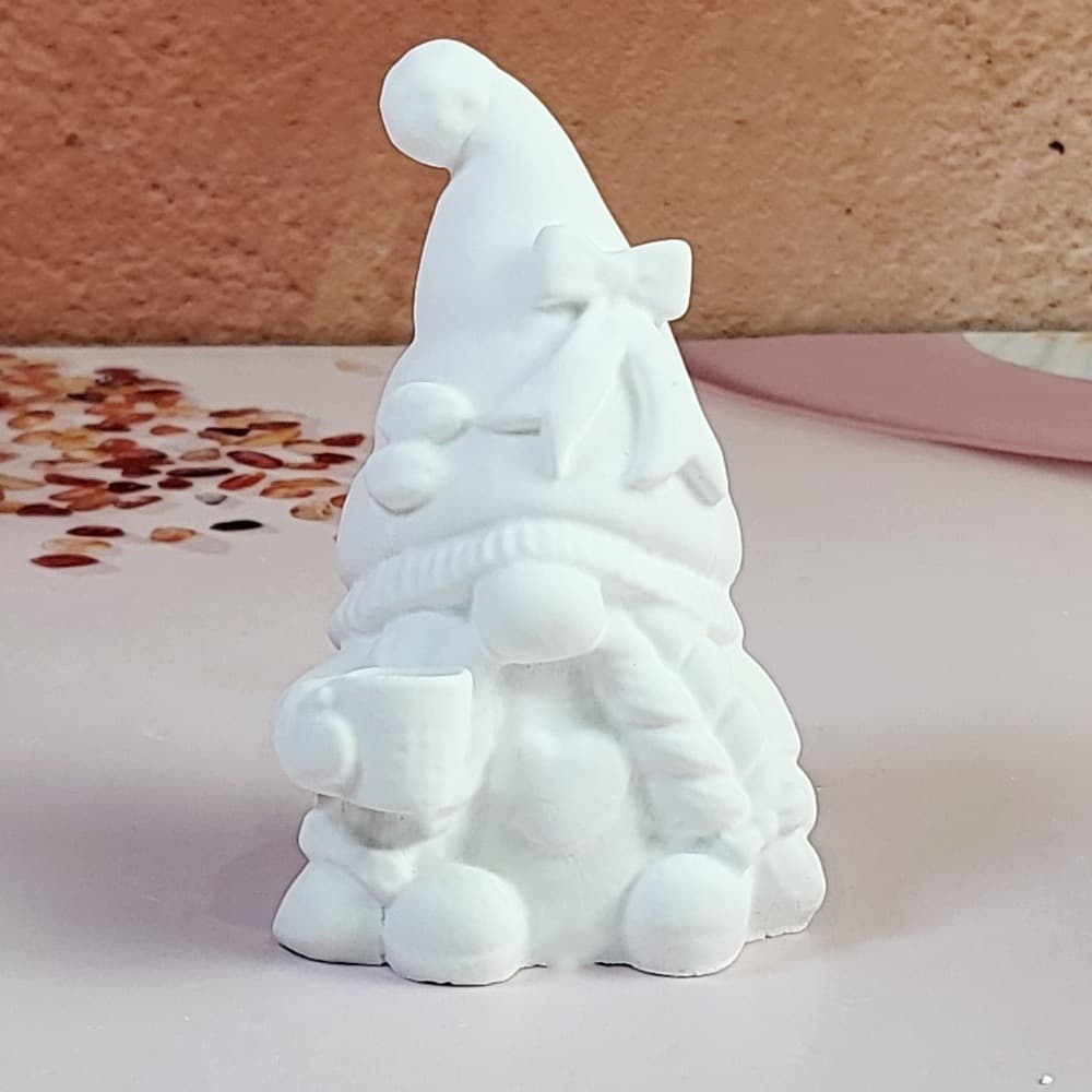 Female Gnome Ornament Candle Plaster DIY Plaster Ornament Candle Holder Silicone Mold W1069