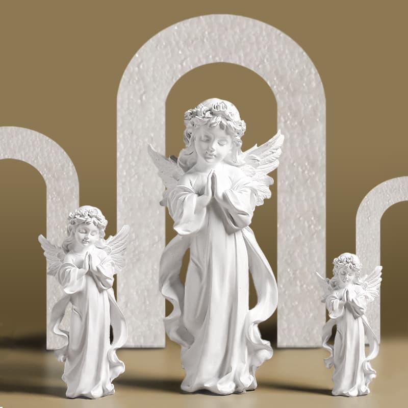 Resin Craft Angel Decorative Figurine Girls Bedroom Living Room Decor Dollhouse Accessory Creative Gift for Christmas