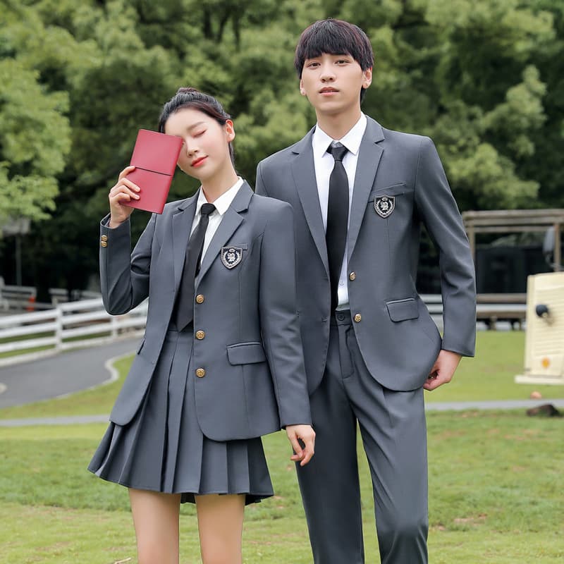 School Uniform Suit Set Class Uniform High School Student College Style Graduation Performance Middle School JK Uniform British Style