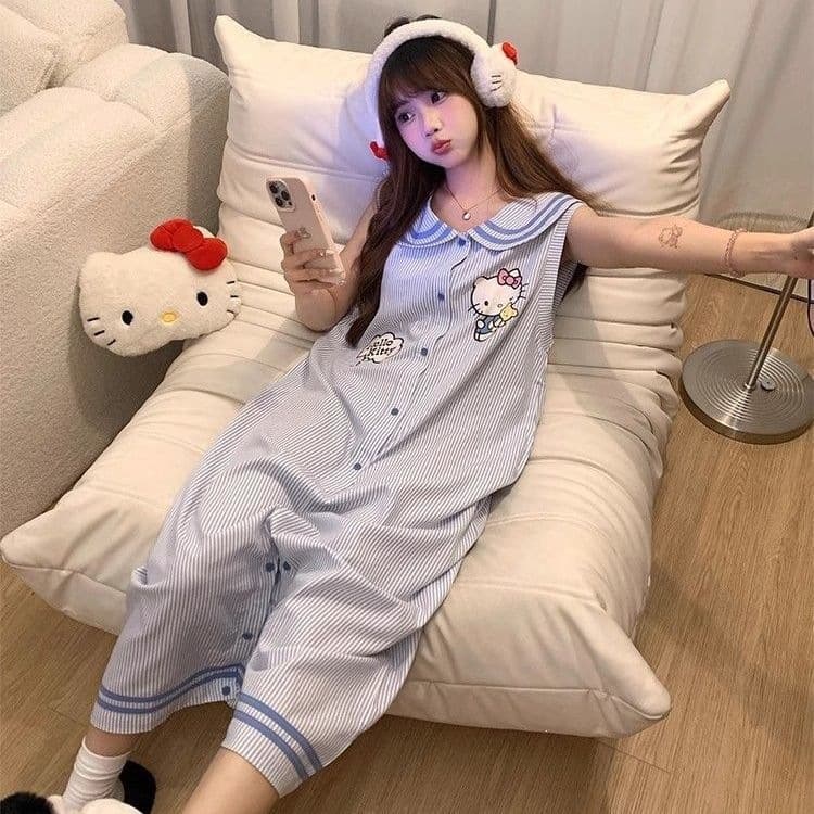 Dress Fengyunduo Cotton Lufeng Cartoon Sleeveless Pajamas Summer Home Clothes Nightgown