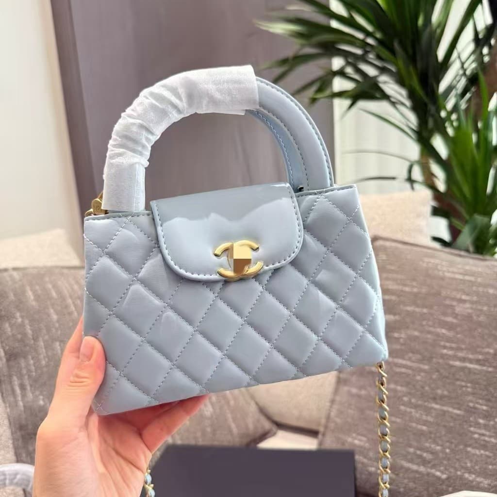 2025 New Cross-border Mini Kelly Bag in Chanel-style, Genuine Leather Quilted Shoulder Bag, Versatile Crossbody Bag