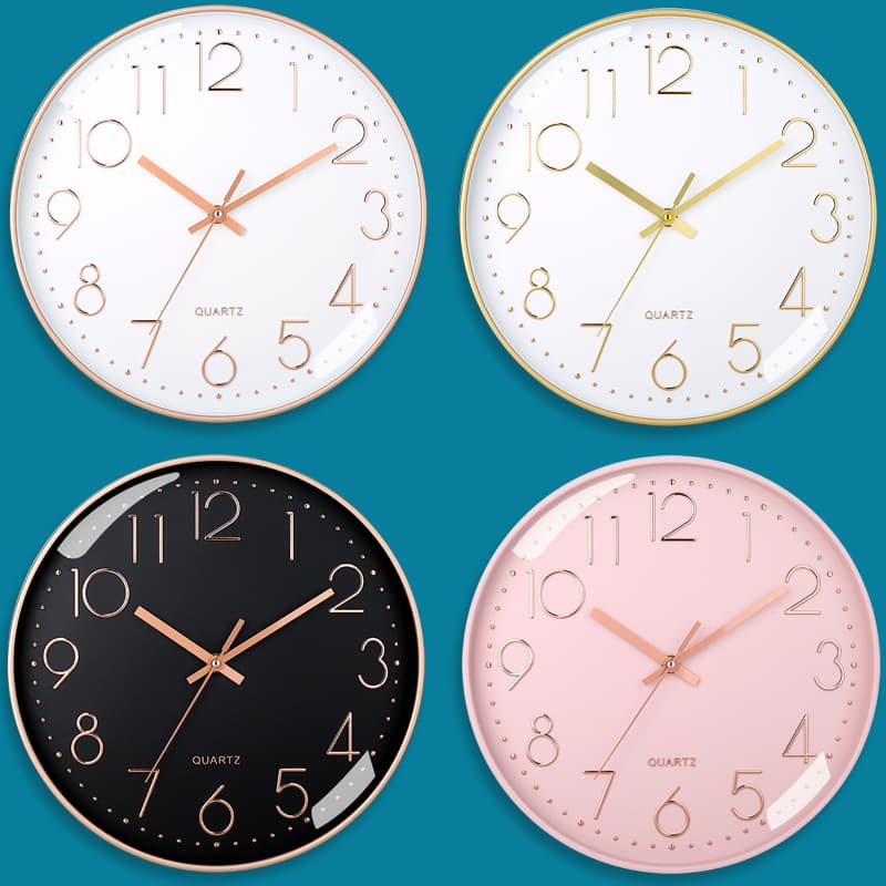 12-inch 30CM Silent Quartz Wall Clock, Creative Fashion Home Living Room 3D Numbers Minimalist Timepiece Wholesale