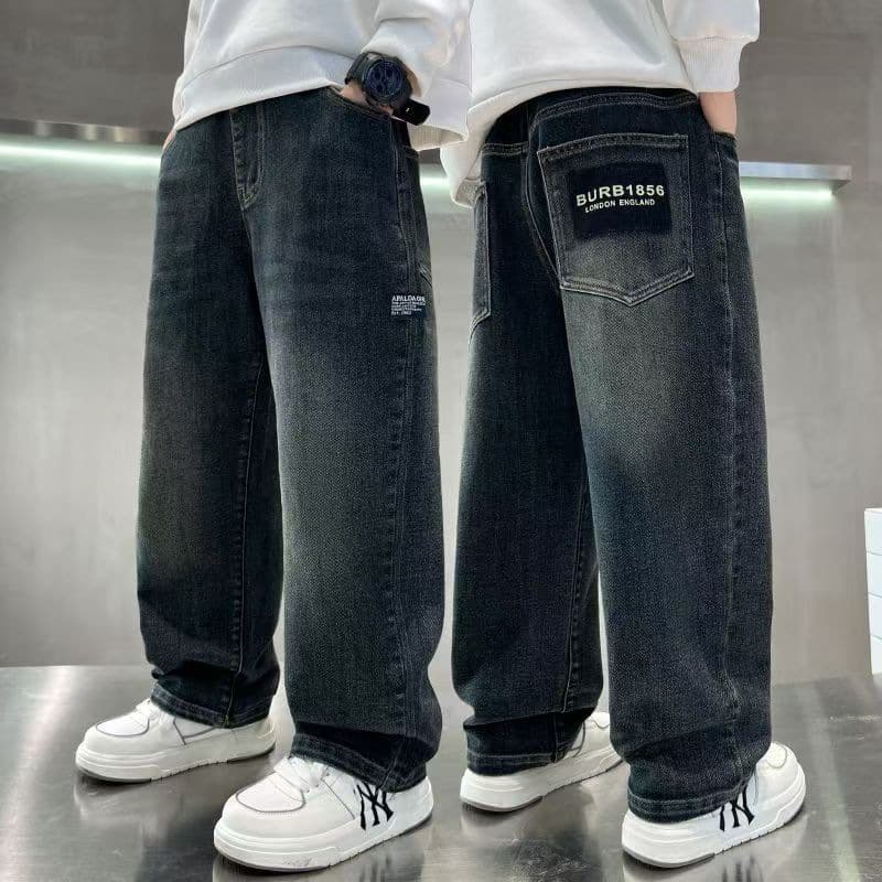 Boys' Jeans Spring/Fall 2025 New Children's Pants Stylish Korean Style Casual Long Pants for Older Kids