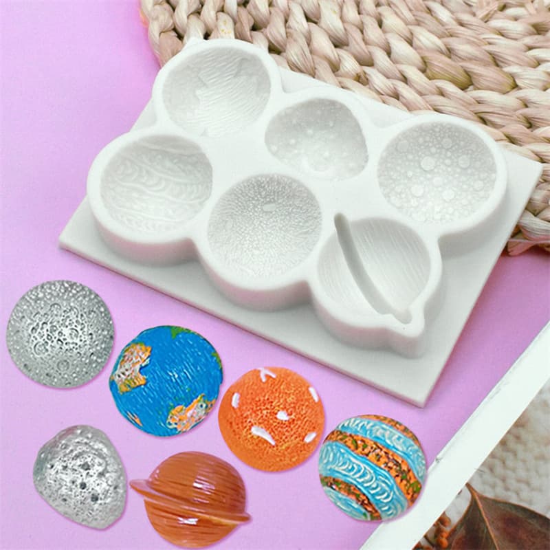 Planet silicone mold planet meteorite model diy chocolate cupcake decoration fondant silicone mold
