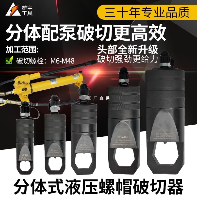 NC Split Type Bevel Hydraulic Nut Cracker, Electric Rusty Nut Cutter, Manual Nut Demolition Tool