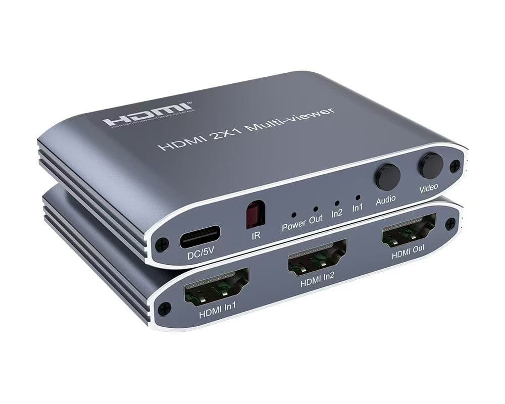 HDMI screen splitter video recorder computer game split screen 2-port seamless switcher 2 in 1 out picture-in-picture