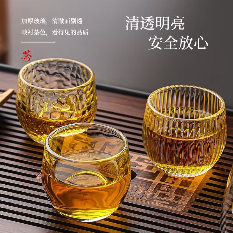 Lead-free crystal glass finger cup transparent thickened master glass Chinese-style household health tea cup personal wine cup