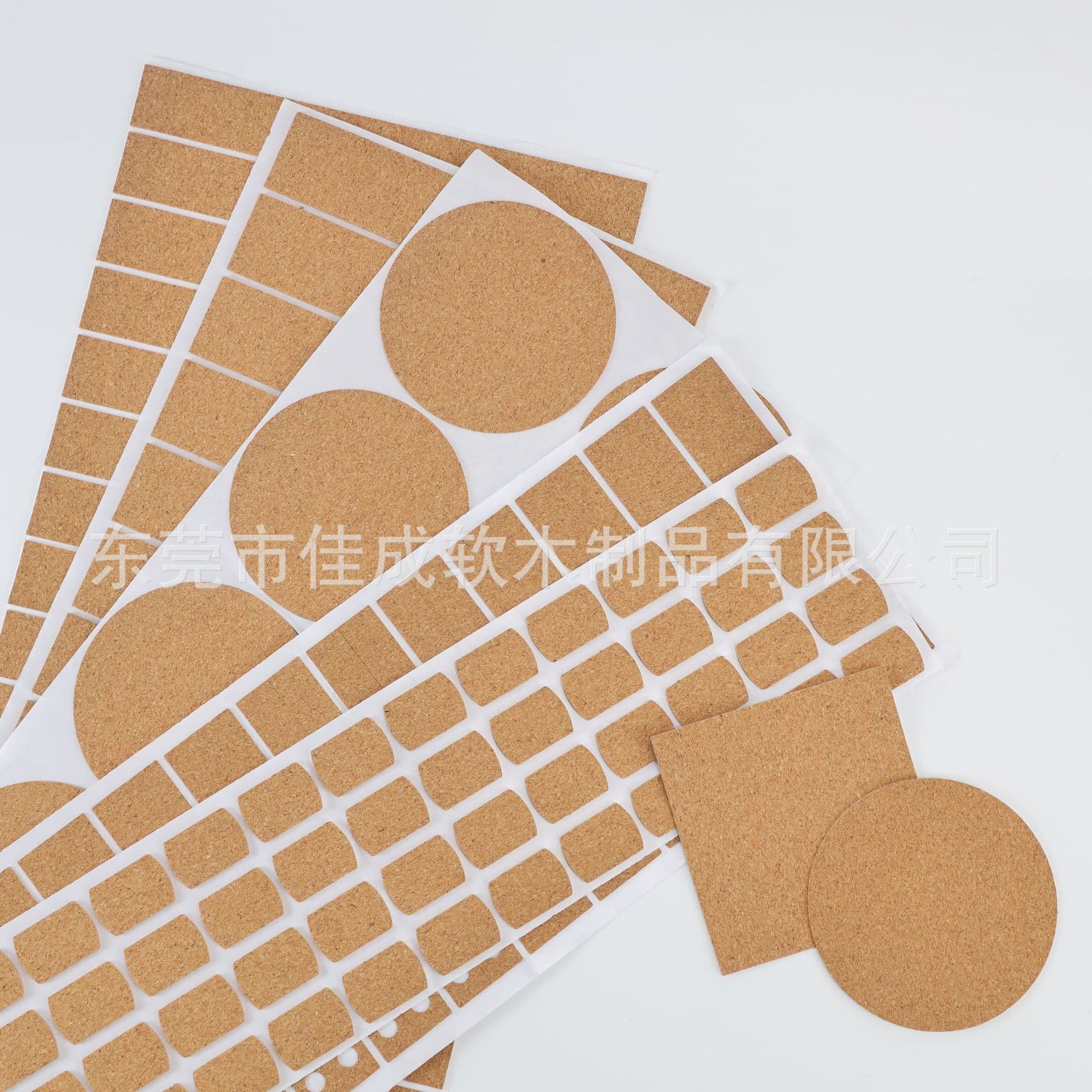 1mm-10mm Round/Square Self-Adhesive Non-Slip Cork Coasters with Backing