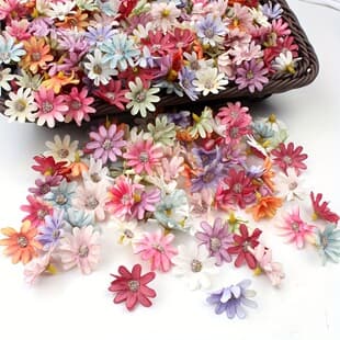 Cross-border Colorful Mixed Daisy Artificial Flowers for Wedding Tossing DIY Garland Bracelet Silk Cloth Fake Flowers Home