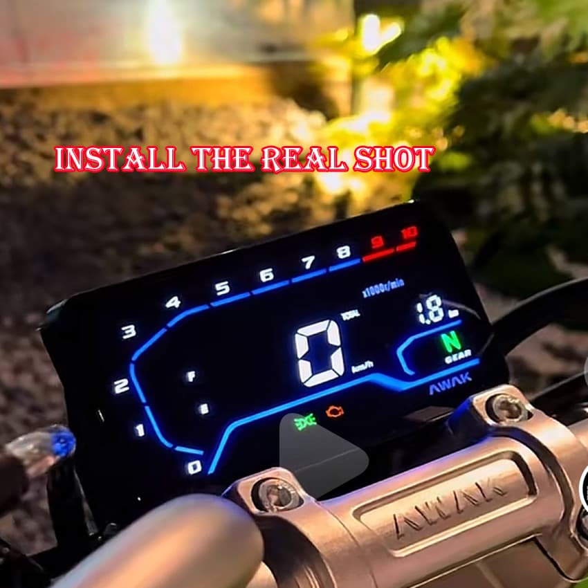 AK125 Flatbed Motorcycle Digital Instrument Cluster with Touch Control and Automatic Brightness Adjustment Speedometer Assembly