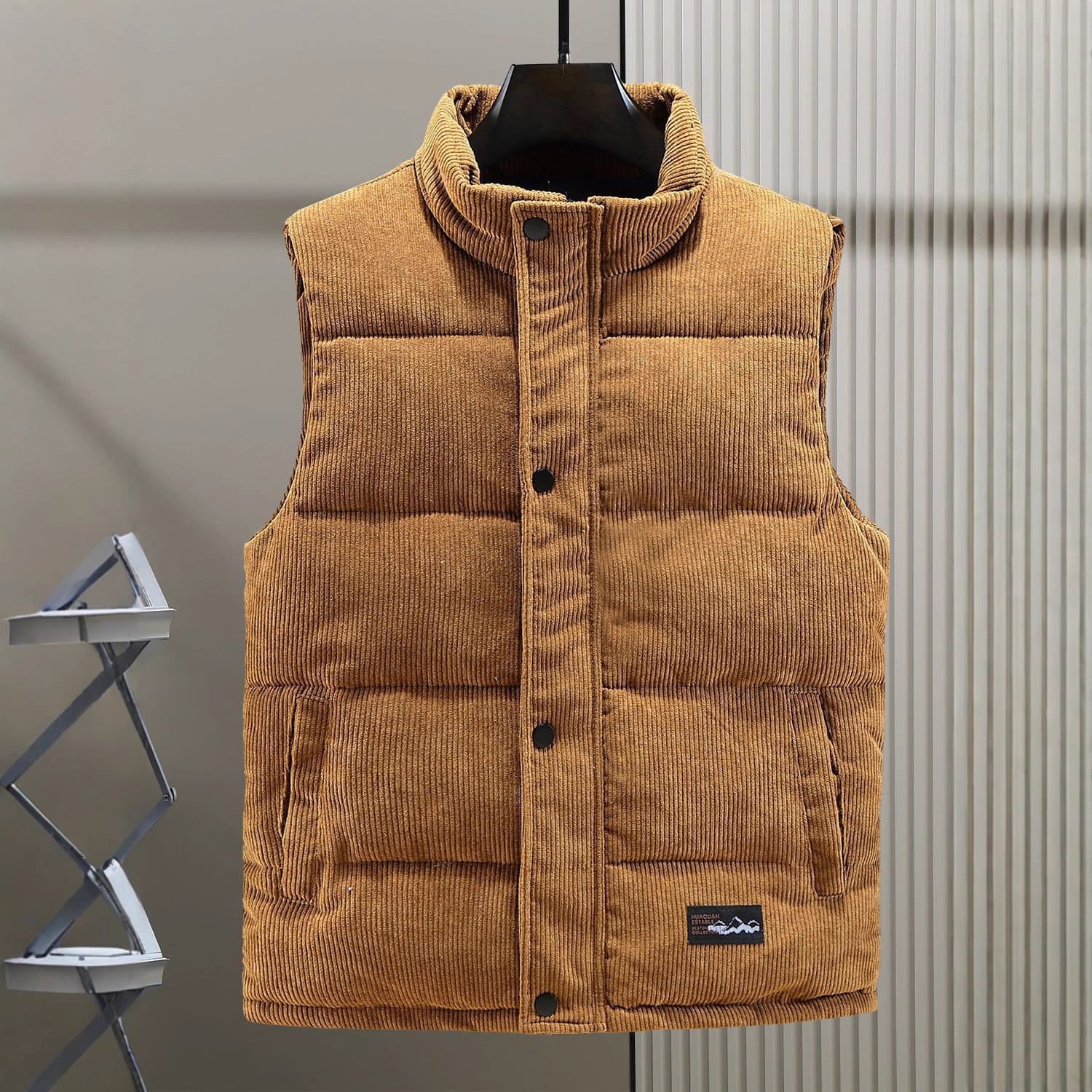 Thick Vest for Autumn/Winter Cross-Border Foreign Trade Casual Men's Sleeveless Jacket Outerwear, Fashionable Sleeveless Jacket Warm Corduroy Cotton Vest