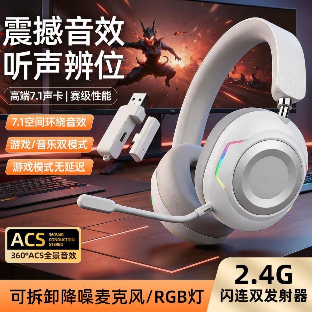 Delta Specialized 2.4G Wireless Headset with Bluetooth, No Latency, for Phone, Tablet, and PC