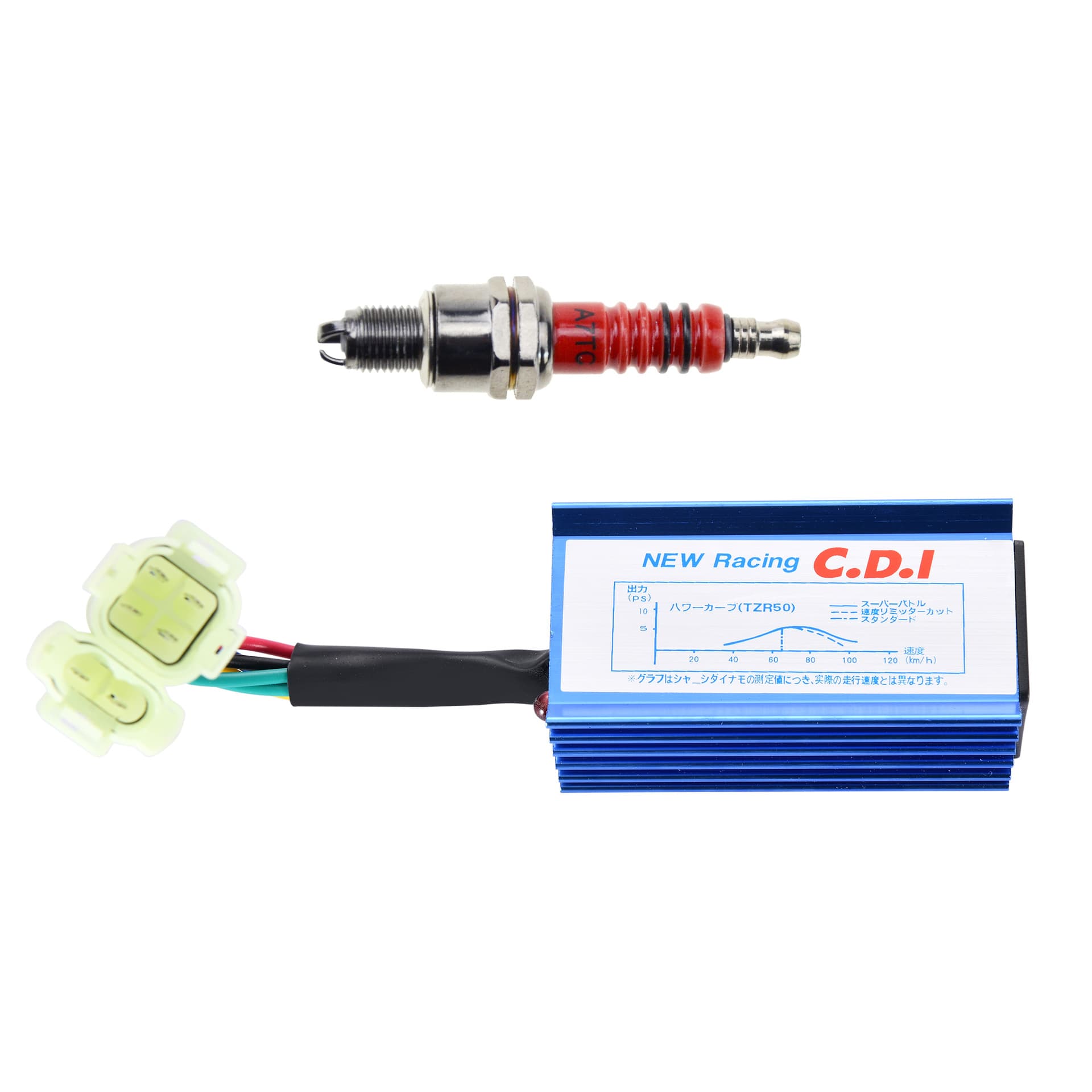 6-pin AC ignition racing CDI spark plugs compatible with GY6 50cc, 150cc, and 250cc ATV scooters