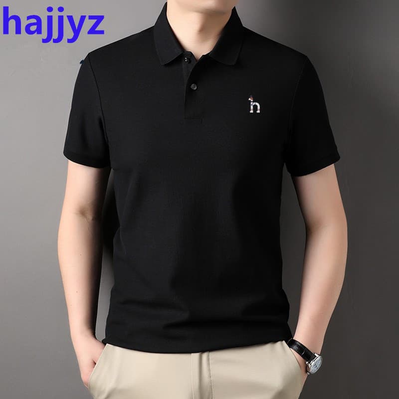 Hajjyz genuine Hagos short-sleeved T-shirt men's pure cotton summer lapel business casual all-match half-sleeved Polo shirt
