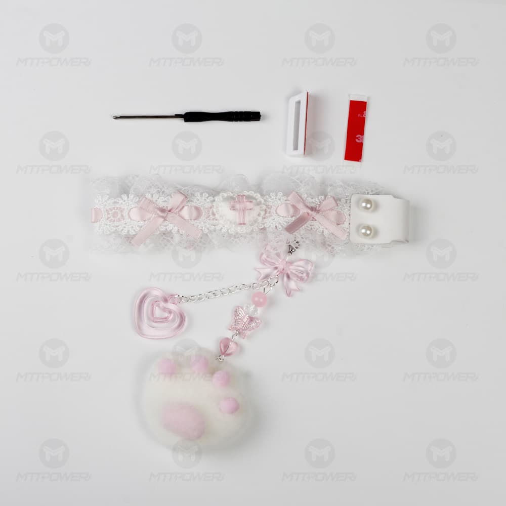 Lace Keyboard Ribbon with Clasp, Handmade Keyboard Decoration Accessory, Universal for Wooting ATK DIY