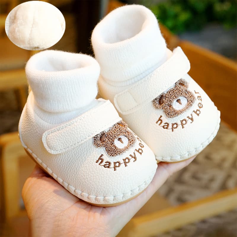 Baby shoes soft sole anti-slip winter velvet thickening beginner baby shoes 0-1 years old socks shoes toddler shoes
