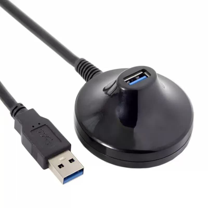 USB extension cable with base, USB 3.0 male to female base mount for car or fixed installation