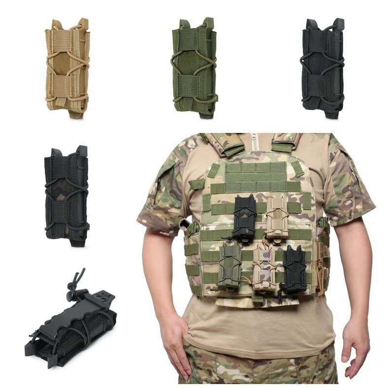 Outdoor Tactical Tiger 9mm Elastic Multi-Functional Pouch MOLLE Accessory Pouch Storage Bag Multi-Purpose Waist Pack Wholesale
