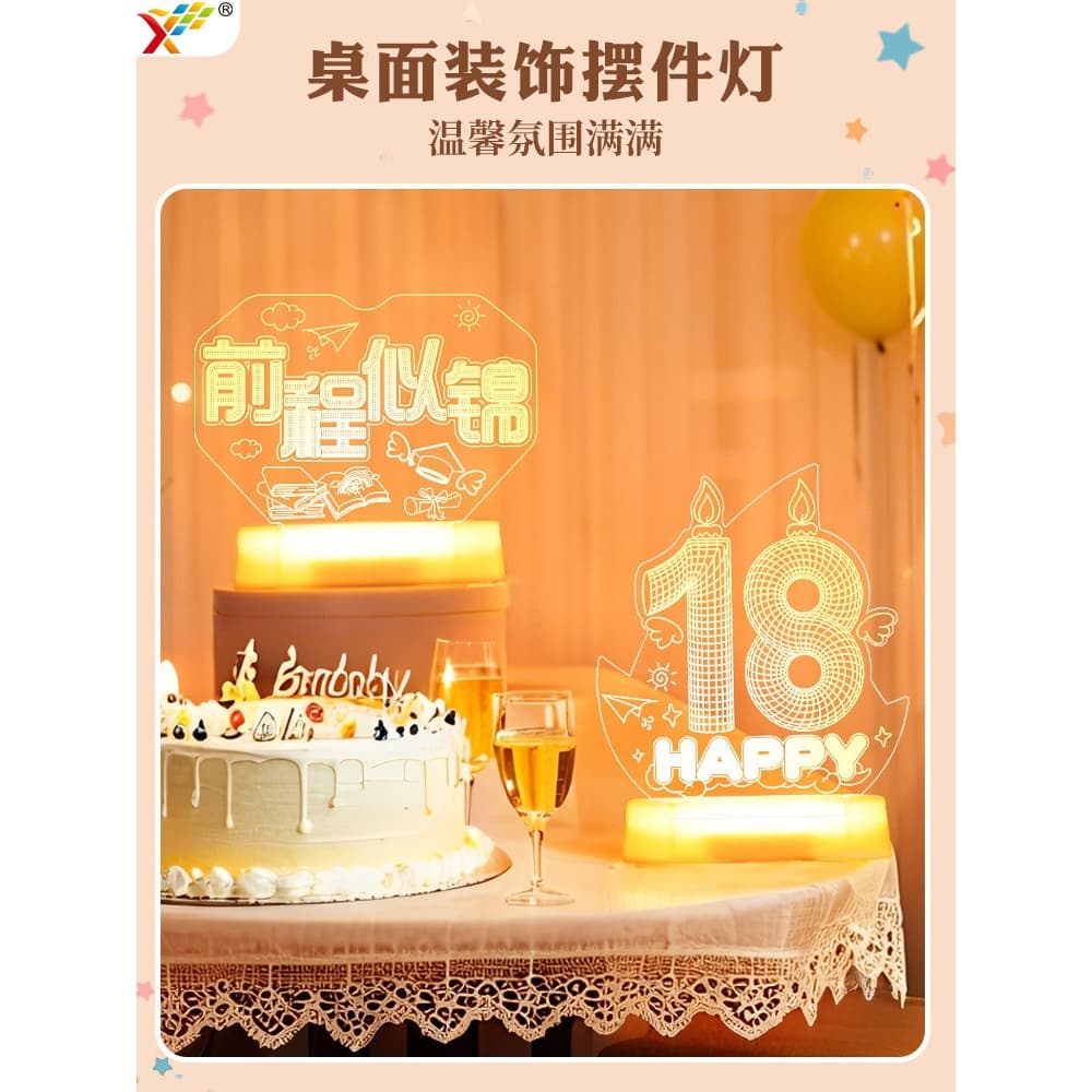 18th Birthday Glowing Letter Light Sign for Boys, Simple Party Scene Decoration Props