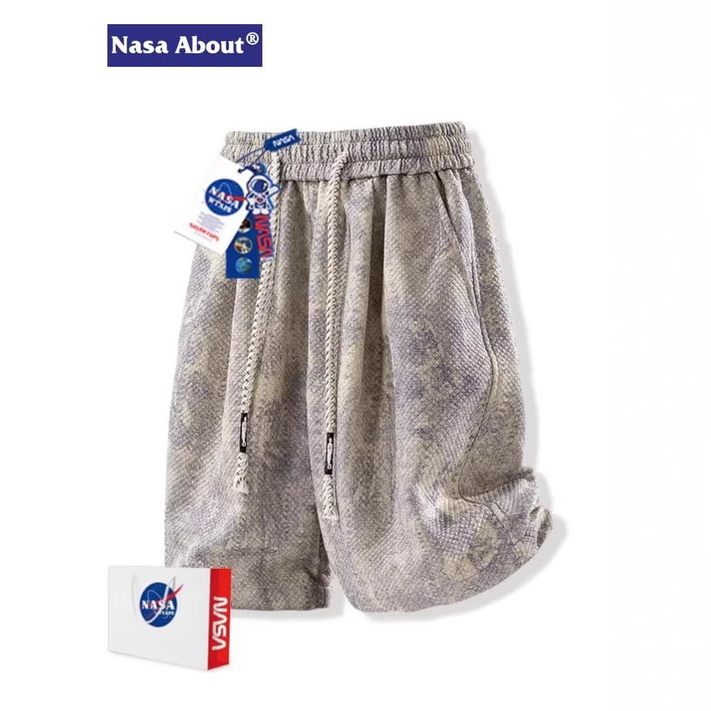NASA ABOUT American Tie-Dye Casual Shorts for Men, Summer Loose Sports Ice-Feel Breathable 5-Inch Shorts