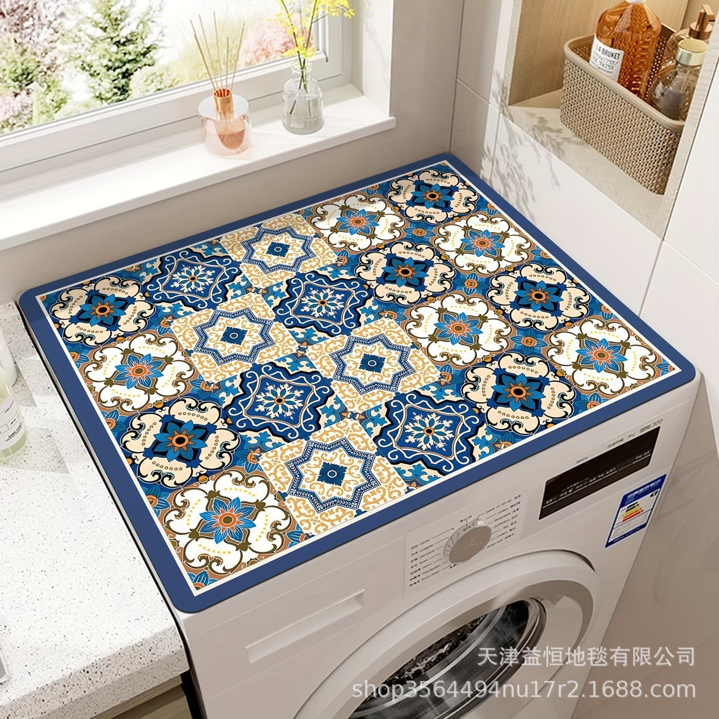 Cross-border diatom mud washing machine cover pad washing machine water absorption non-slip dust cover dining table heat insulation pad tableware drying pad