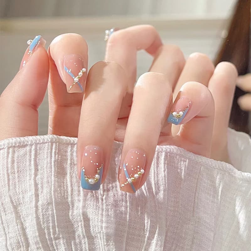 High-end Wearable Nails, Elegant Press-On Nails, Whitening False Nails, Finished Nail Tips, Wholesale Nail Tips