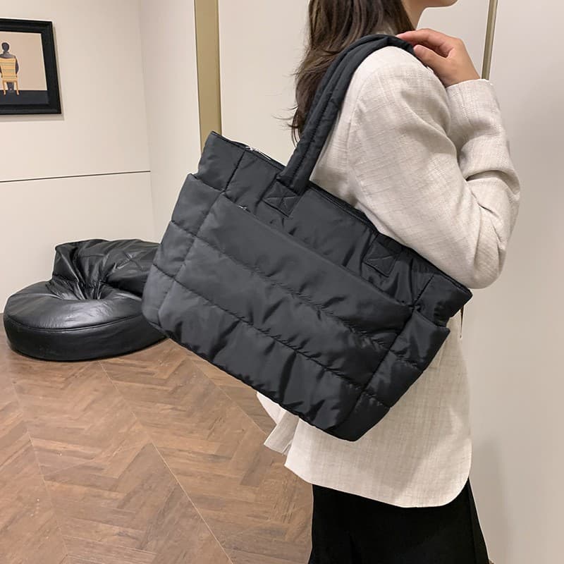Amazon cross-border foreign trade new simple tote bag for women large-capacity commuter handbag lightweight nylon cloth large