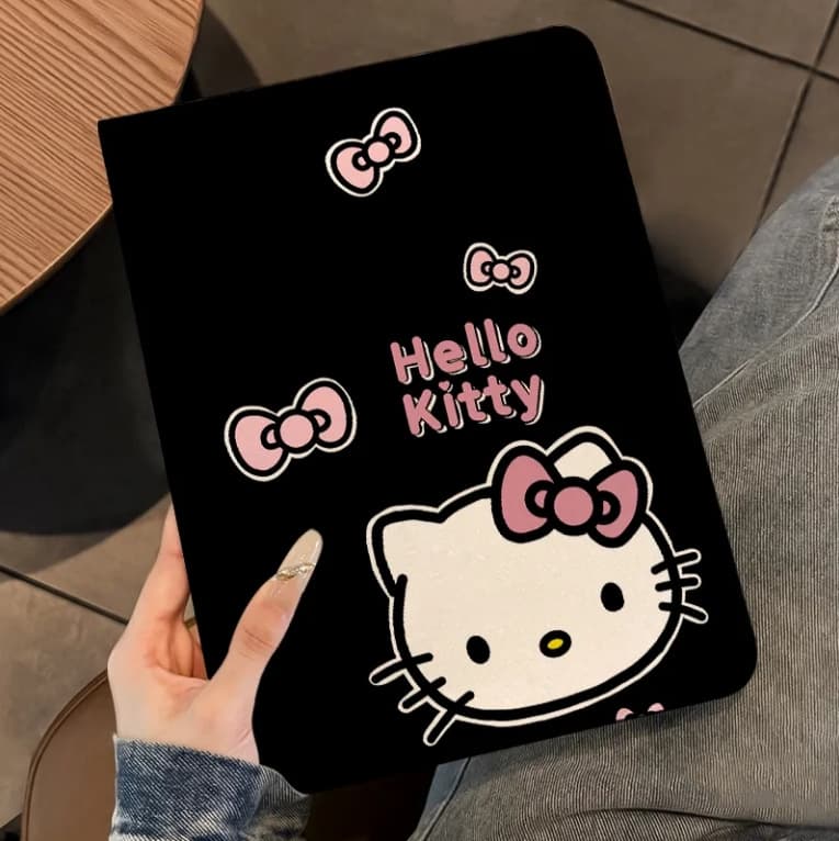 Black Bow KT Cat Case for Redmi Pad 2 2025 11-inch Xiaomi Pad 7 Pro