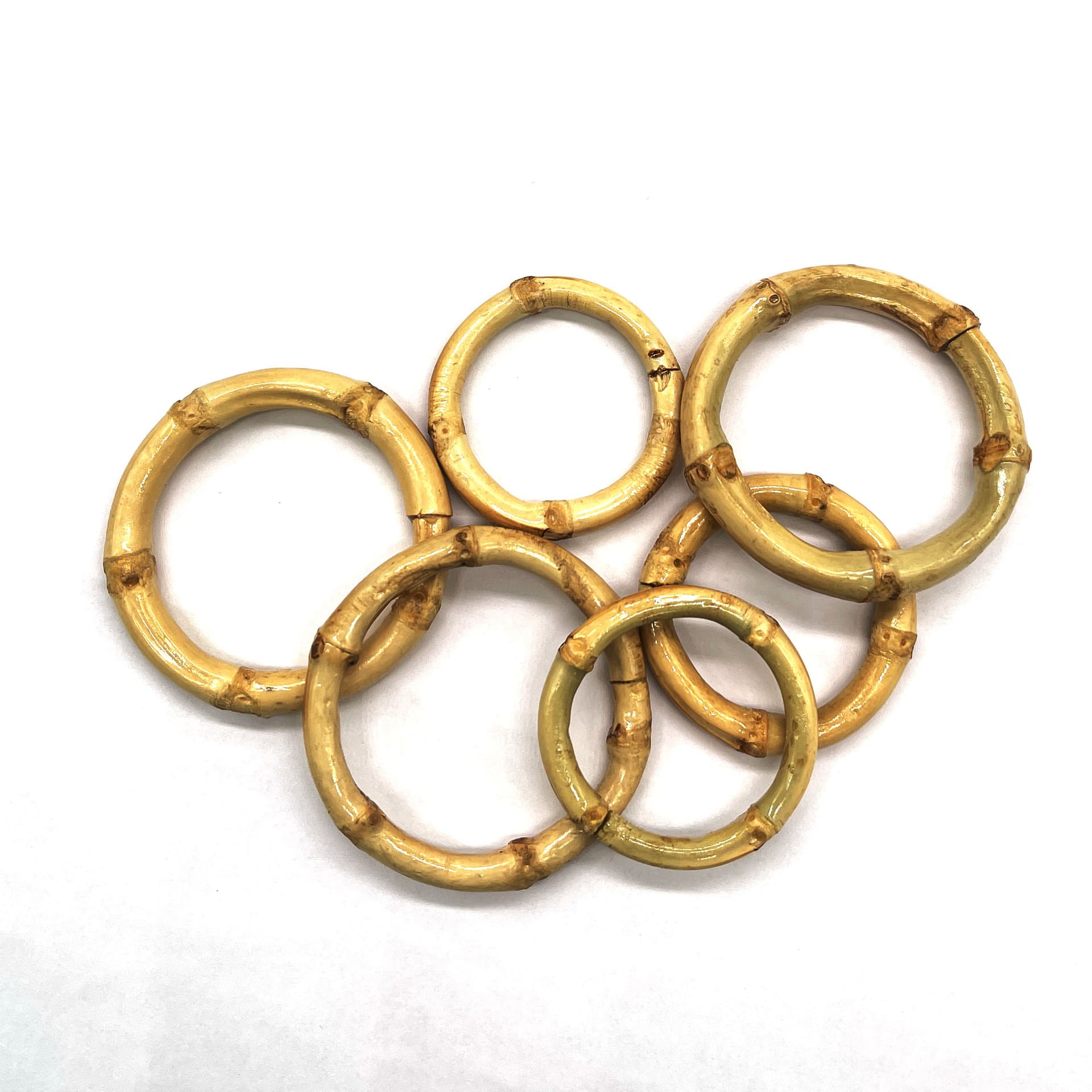 Bamboo Hoop Decoration - Natural Bamboo Ring Craft Accessory - DIY Bamboo Hoop Pendant