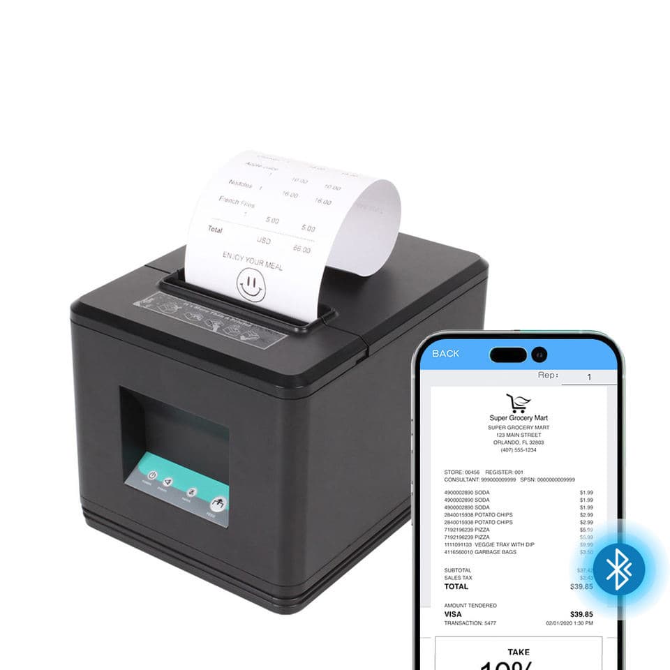 Cross-border Best-selling 80mm Thermal Receipt Printer with Auto Cutter, Front Desk Kitchen Printer