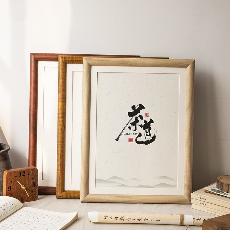 A3 A4 Calligraphy Picture Frame DIY Wooden Calligraphy Art Frame Blank Outer Frame for Wall Mounting