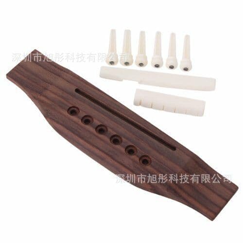 Folk guitar base rosewood + ox bone upper and lower saddles + ox bone string nails 6 set DIY repair accessories