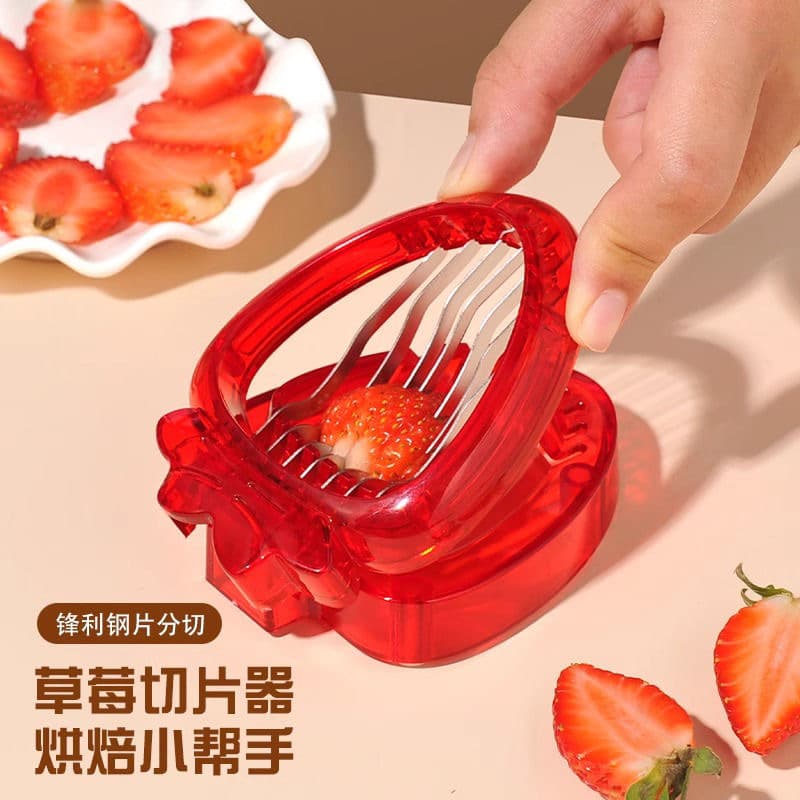 Stainless Steel Strawberry Slicer Cake Baking Splicer Kitchen Grape Fruit Platter Fruit Cutter Kitchen Tools
