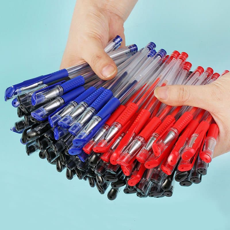 Gel pen black pen red pen blue pen full needle tube student European standard bullet office learning stationery high value