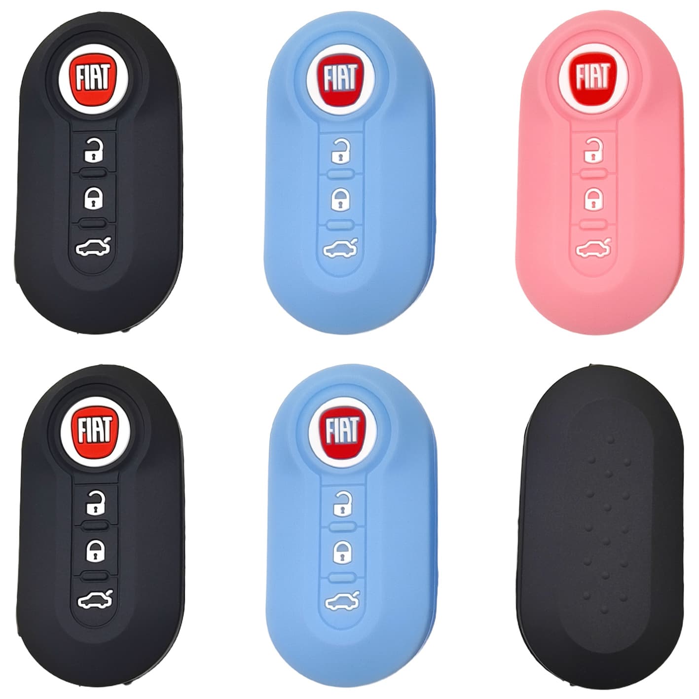 Suitable for Fiat 500 Bravo Iveco 500X Ousheng 500L Foldableing 3-Button Silicone Key Cover