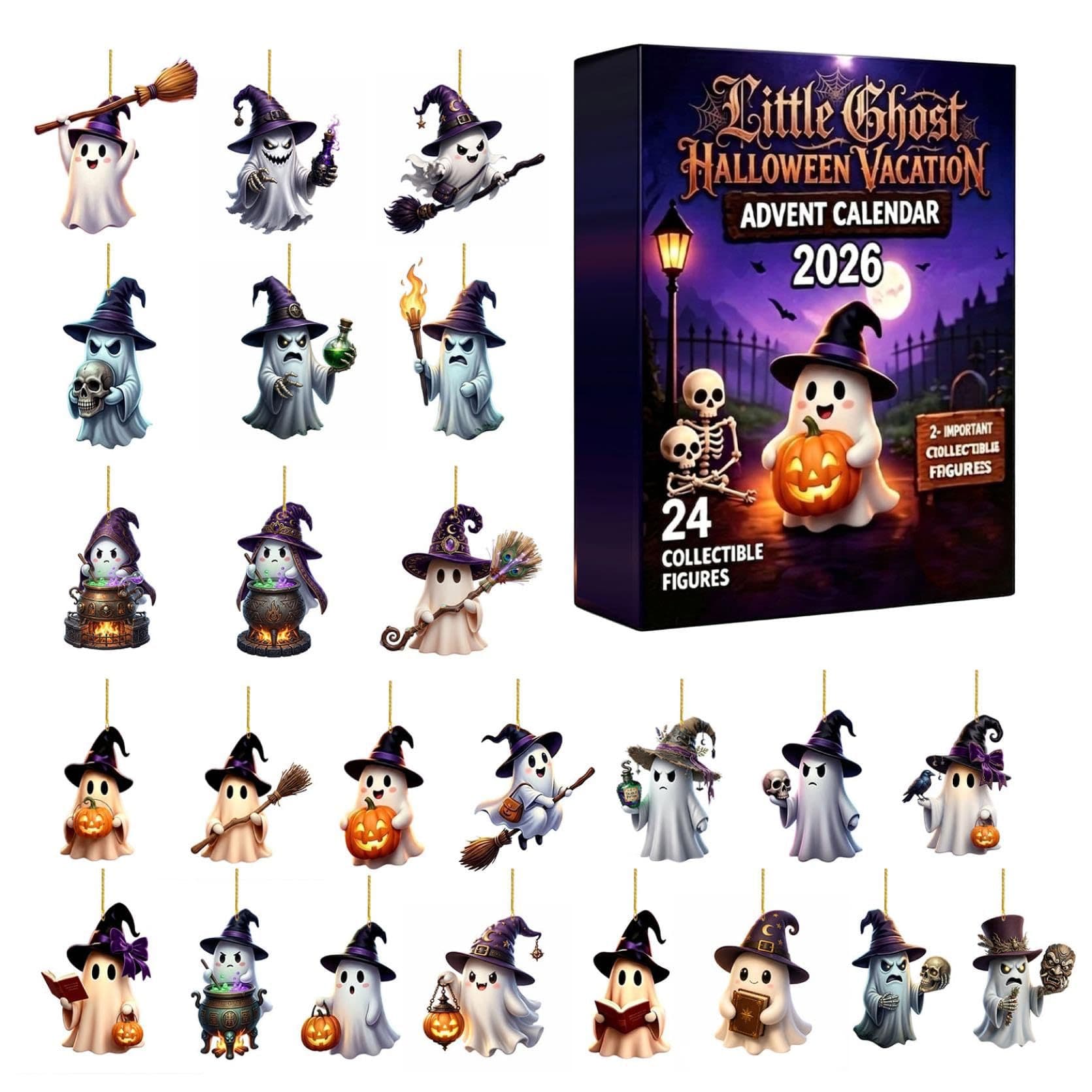 Cross-border New Halloween Advent Calendar Halloween Decorations Clear