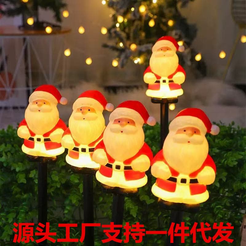 Cross-border Santa Claus Outdoor Lawn Stake Light Christmas LED Garden Light One-to-Five Solar Light