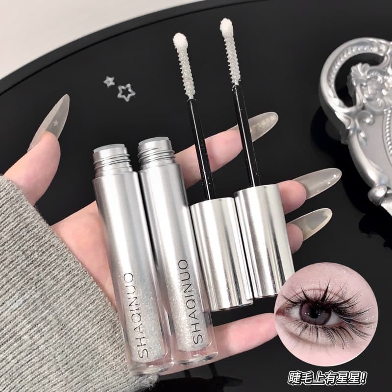 SHAQINUO Diamond Glitter Mascara Quick-Dry Long-Lasting Shiny Lashes Explosive Glitter Atmosphere Fine Shimmer Starry Sky No Clumping