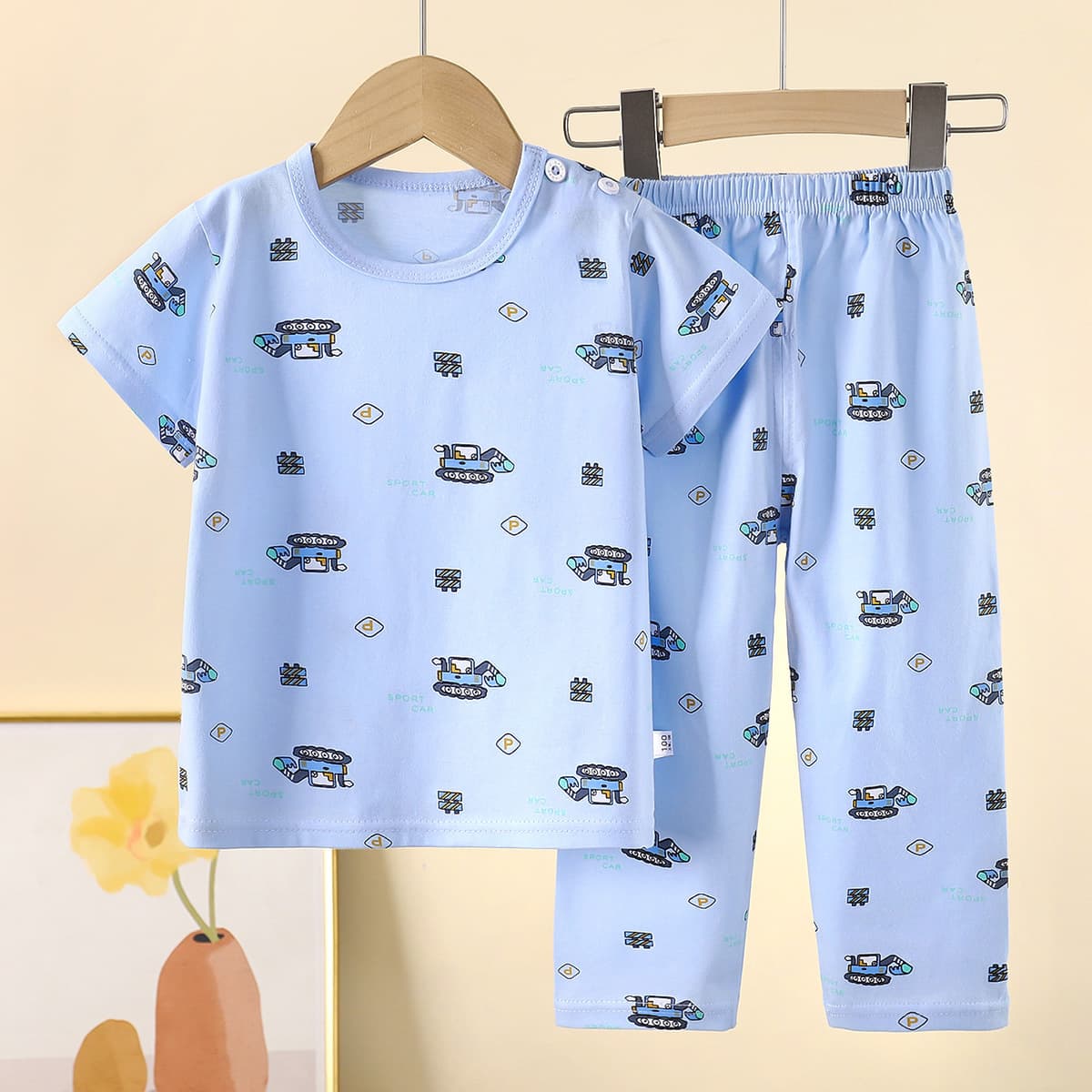 Short Sleeve Set Pure Cotton Summer Baby Boys' Homewear Girls' Pajamas Wholesale