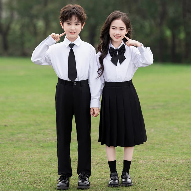 New Black Suit Set for Primary School Students, Boys and Girls, College Style Class Uniform Graduation Dress, Factory Direct